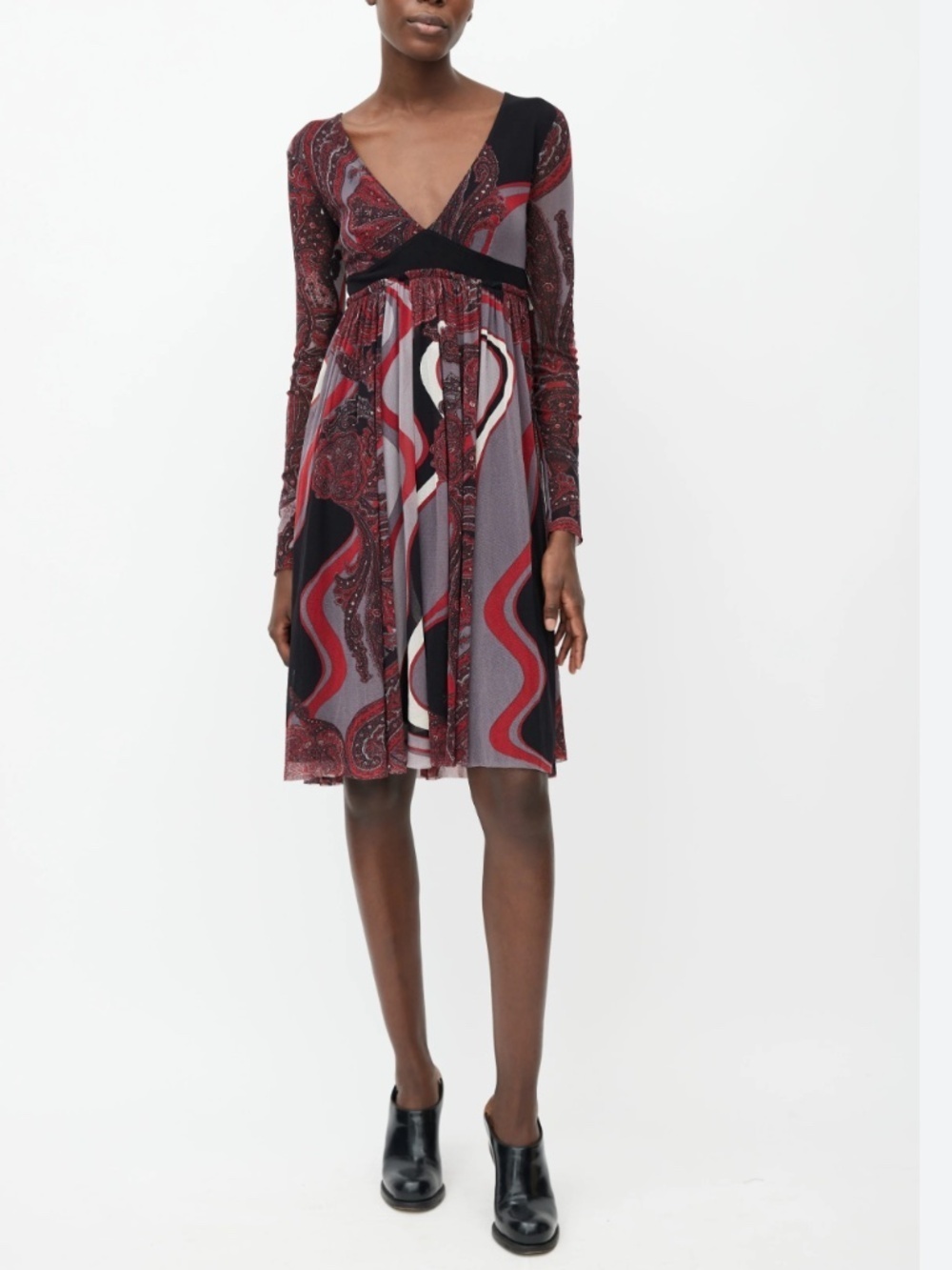 Jean Paul Gaultier Rare Vintage Soleil Mesh Paisley Midi Dress M